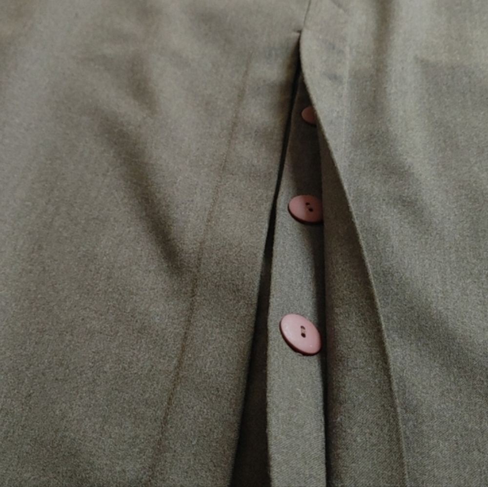 Vintage Talbots Long Green Fine Wool Riding Skirt 6 - Picture 10 of 17